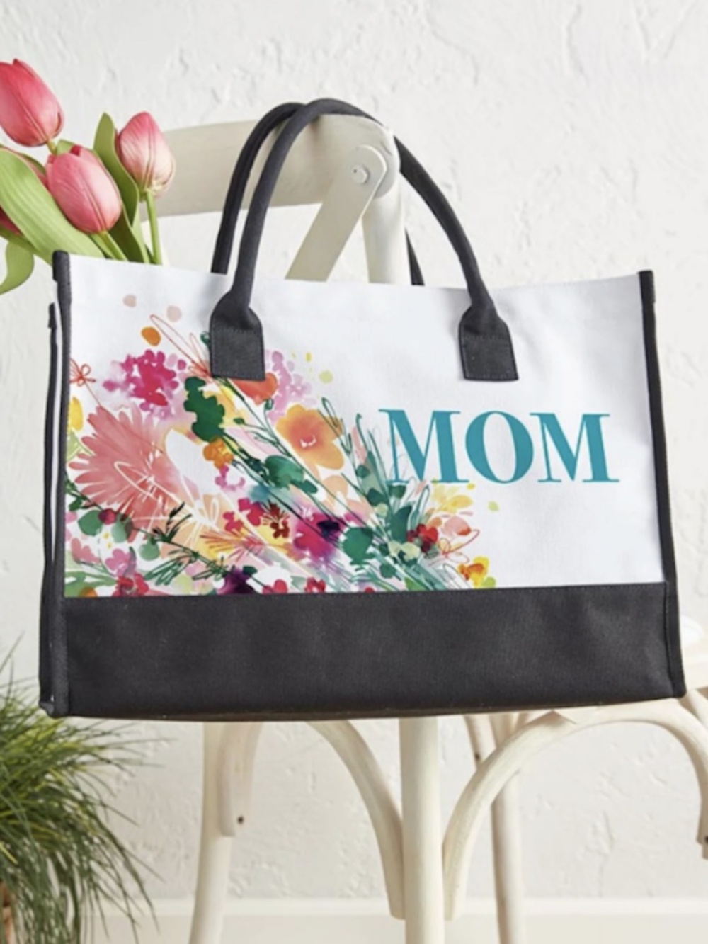 Canvas Tote - Mom Flowers